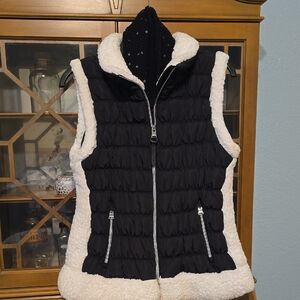 Calvin Klein Black and Cream Quilted Vest